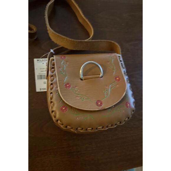 Wilsons Leather Handbags - $100 NWT Vintage Wilsons Leather Floral Crossbody Shoulder Bag Brown Western
